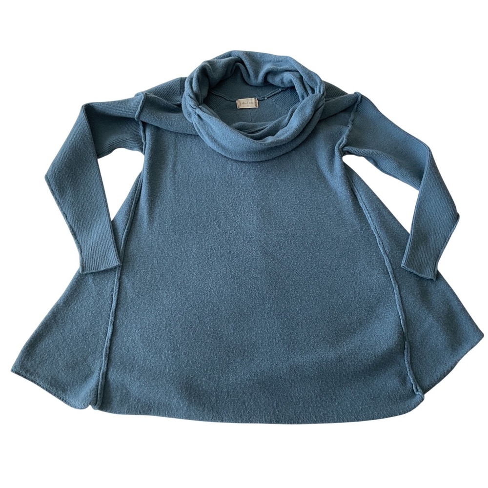 Altar'd State Blue Cowl Neck Tunic Sweater A-Line Exposed Seam Small 152260-ALT